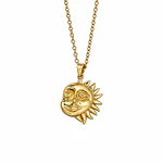 Collar de sol y luna con imán para parejas 
