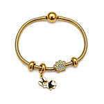 Pulsera perro 2 charms Acero inoxidable 