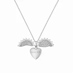 Collar flor de sol para personalizar con grabado plateado