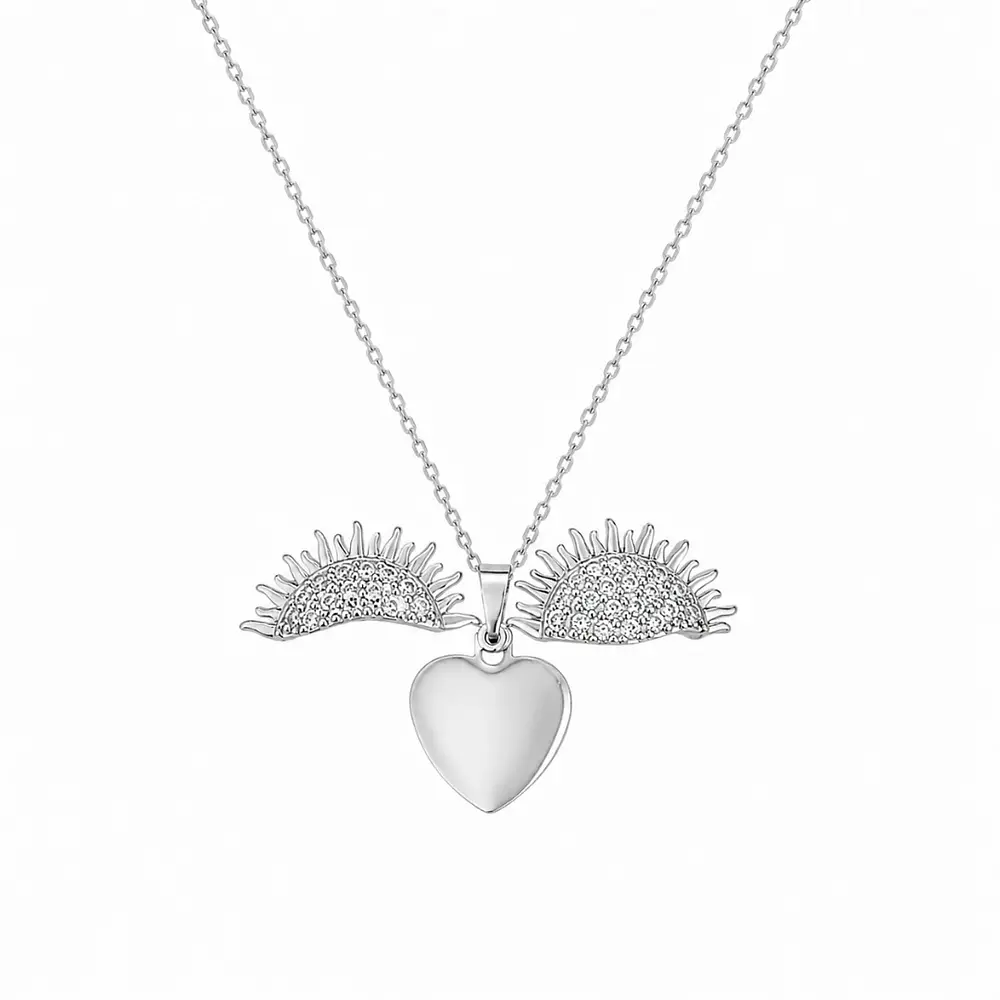 Collar flor de sol para personalizar con grabado plateado