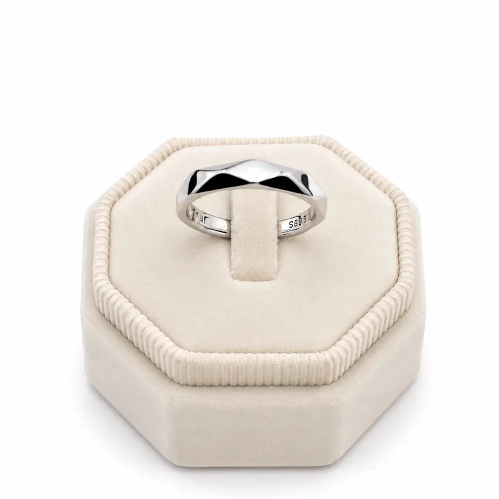Anillos forma irregular con circón ajustables para parejas  