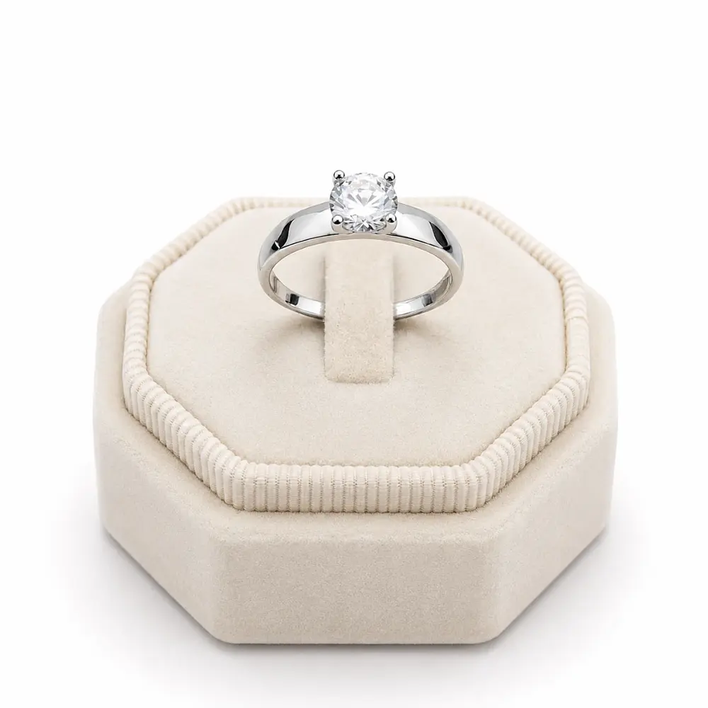 Anillos forma irregular con circón ajustables para parejas  