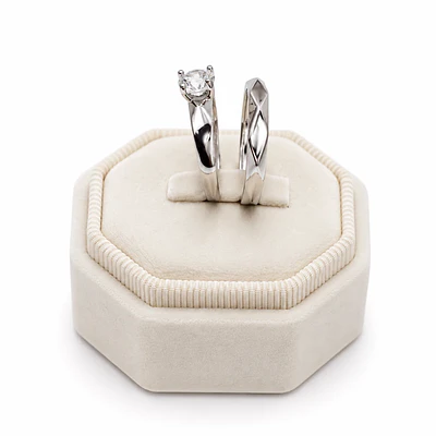 Anillos forma irregular con circón ajustables para parejas  
