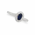 Anillo con circón azul y micro incrustaciones Plata Esterlina S925