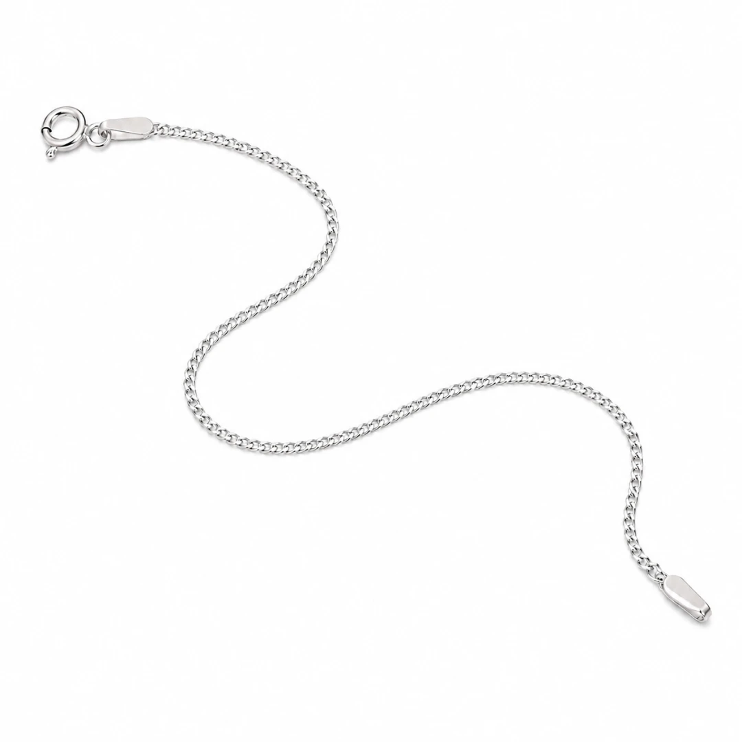 Pulsera cubana plana Plata 925