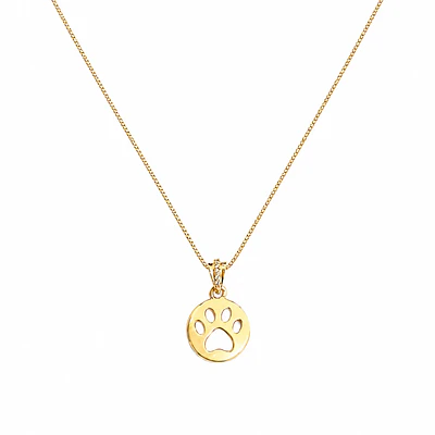 Collar dije huella de perro Oro Laminado 