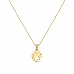 Collar dije huella de perro Oro Laminado 