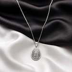 Collar medalla con micro incrustaciones Virgen de Guadalupe plateado