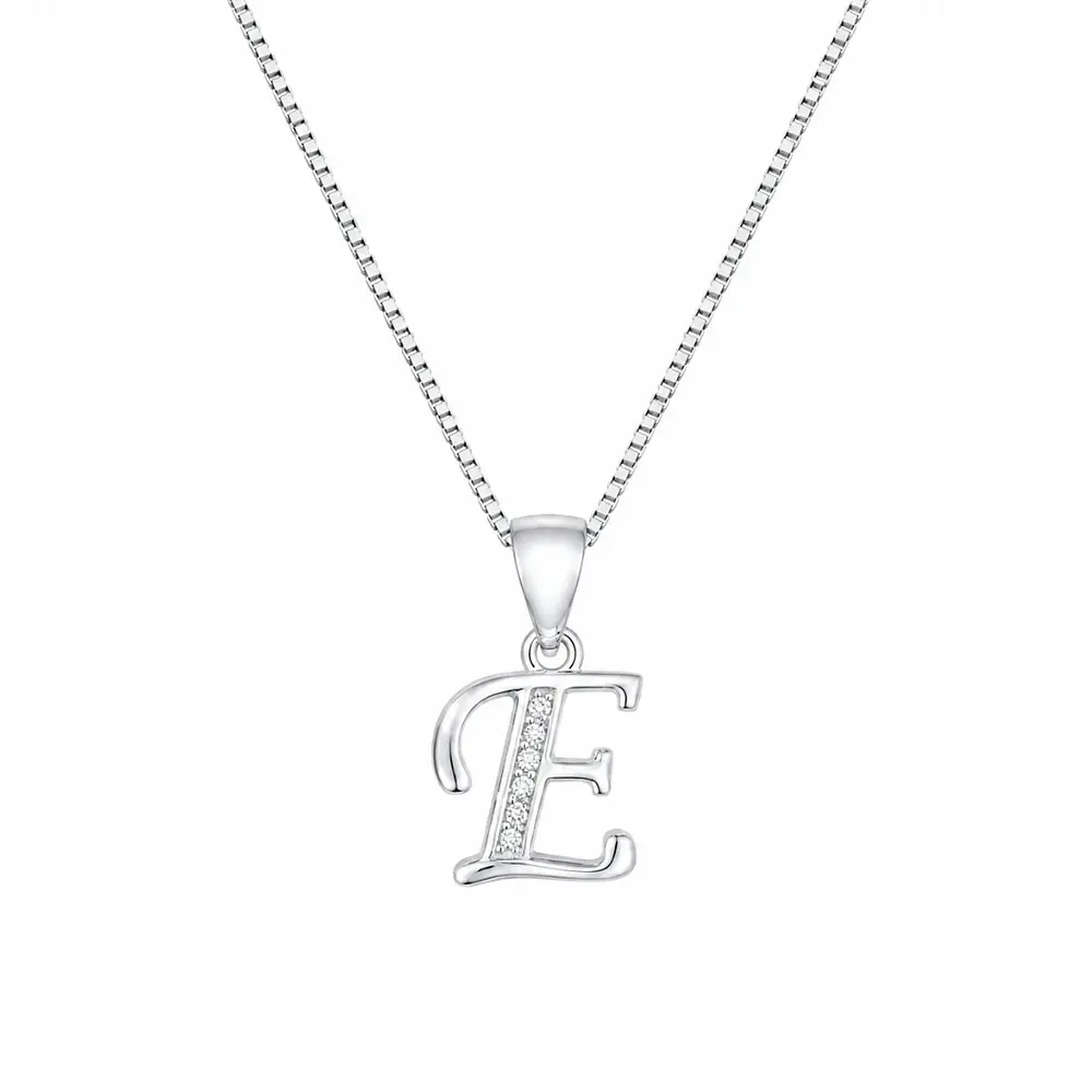 Collar letra inicial con incrustaciones Plata 925