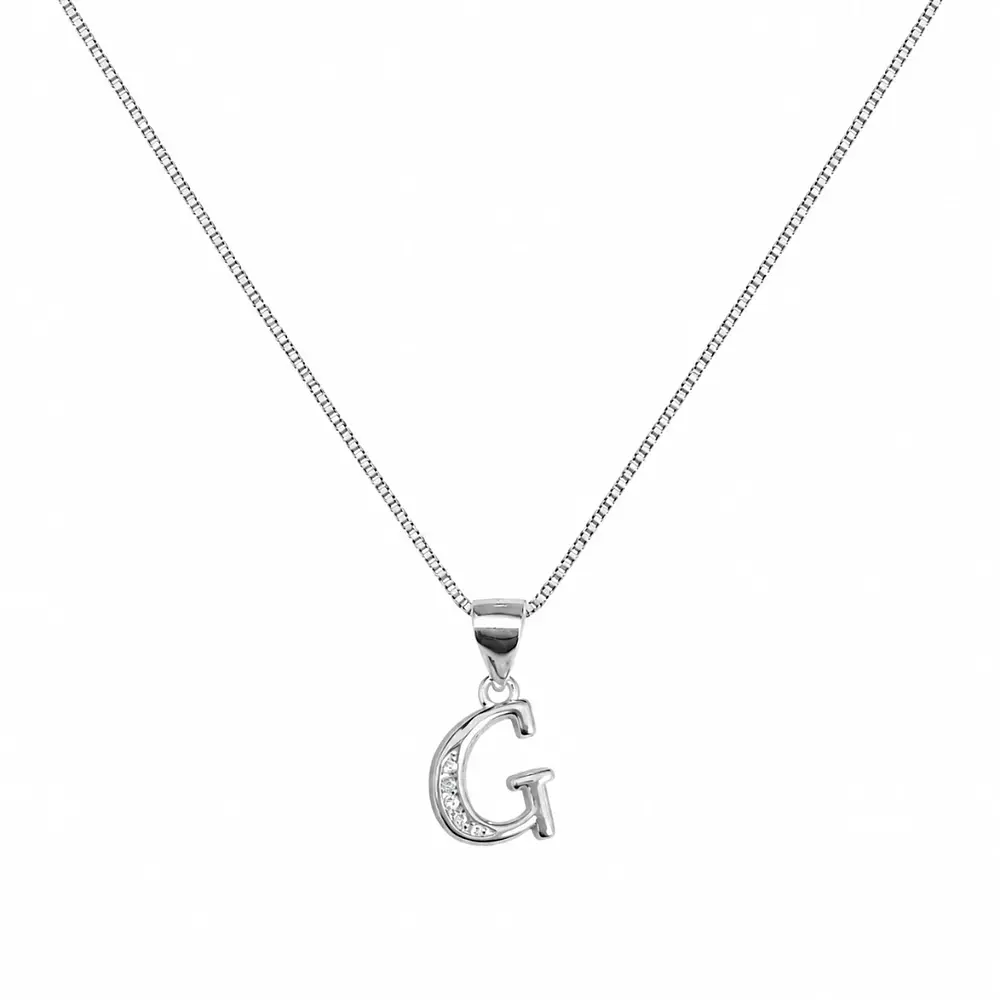 Collar letra inicial con incrustaciones Plata 925