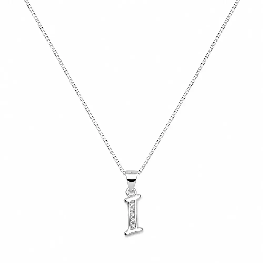 Collar letra inicial con incrustaciones Plata 925