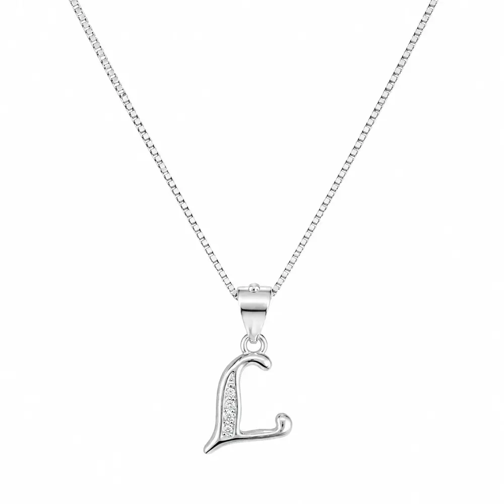 Collar letra inicial con incrustaciones Plata 925