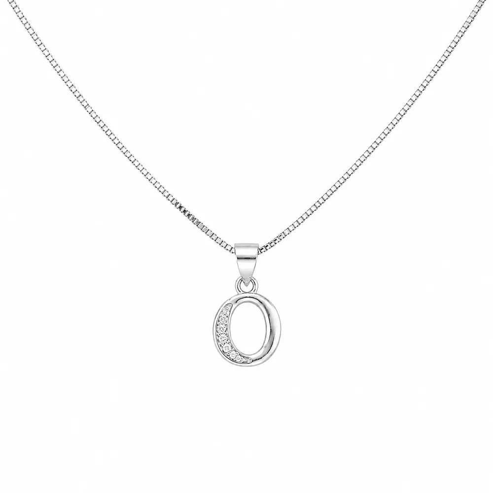 Collar letra inicial con incrustaciones Plata 925