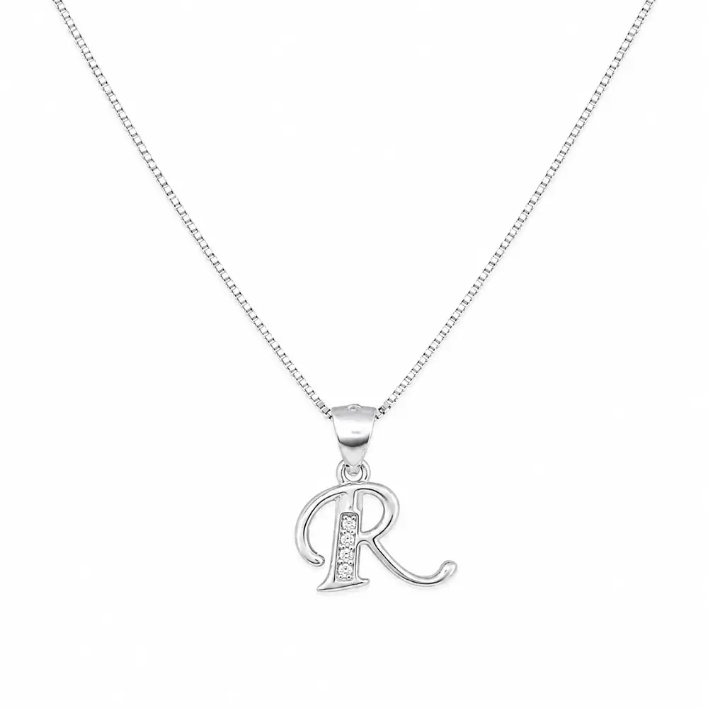 Collar letra inicial con incrustaciones Plata 925