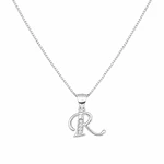 Collar letra inicial con incrustaciones Plata 925
