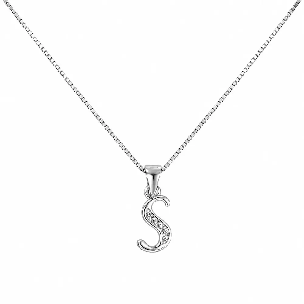 Collar letra inicial con incrustaciones Plata 925