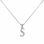 Collar letra inicial con incrustaciones Plata 925