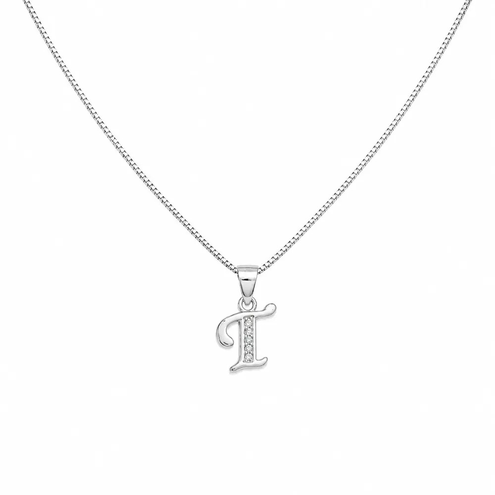 Collar letra inicial con incrustaciones Plata 925
