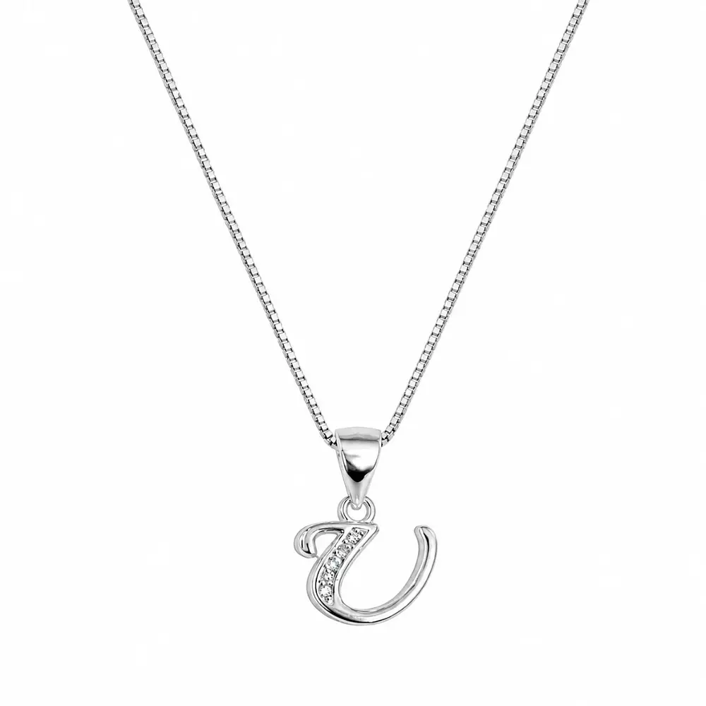 Collar letra inicial con incrustaciones Plata 925