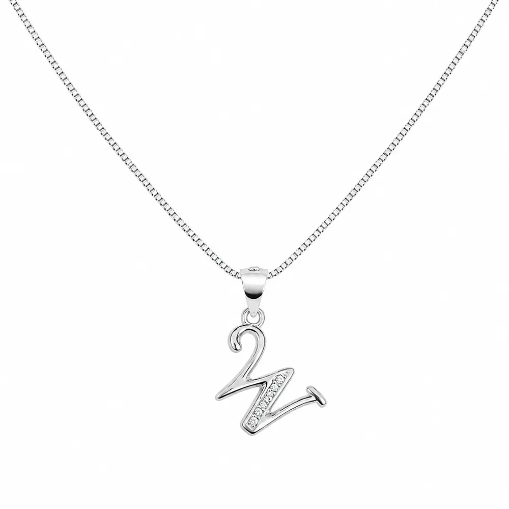 Collar letra inicial con incrustaciones Plata 925