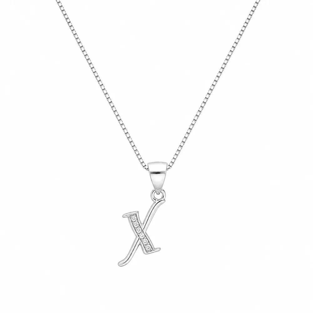 Collar letra inicial con incrustaciones Plata 925