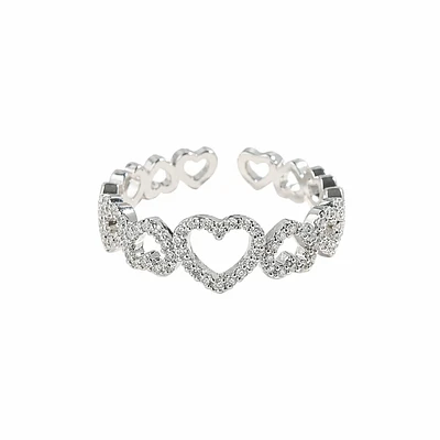 Anillo de corazones con micro incrustaciones 