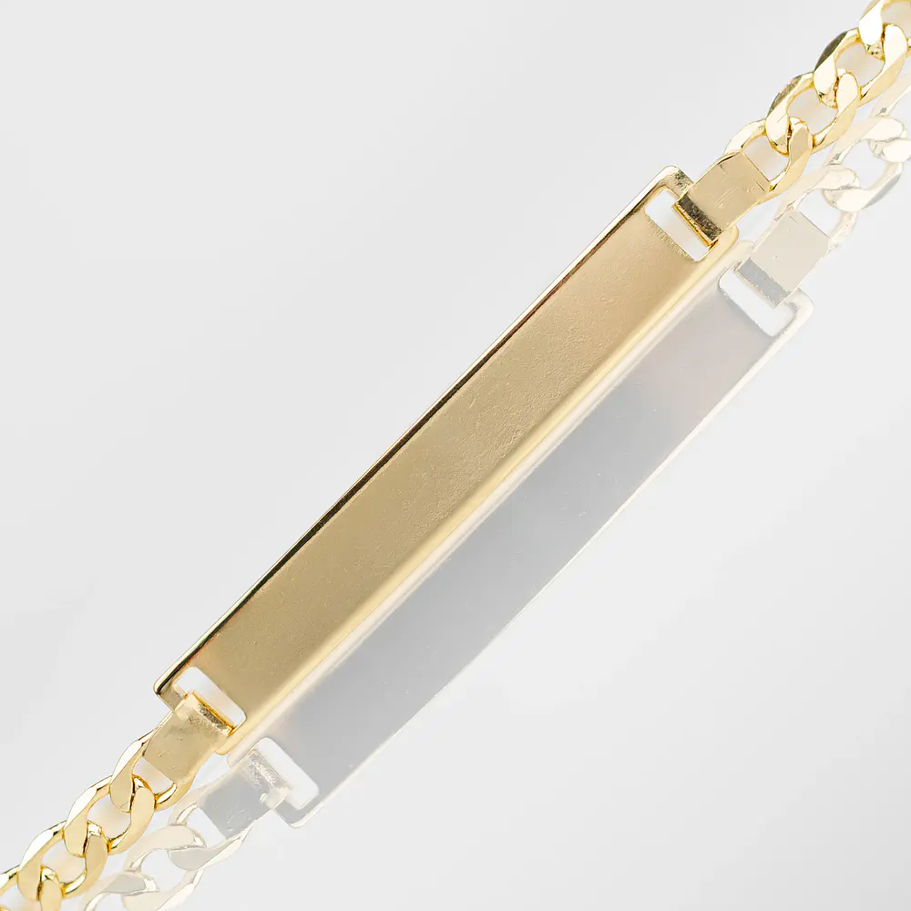 Pulsera Esclava para Hombre en Oro Laminado con Tejido Cubano