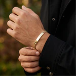 Pulsera Esclava para Hombre en Oro Laminado con Tejido Cubano