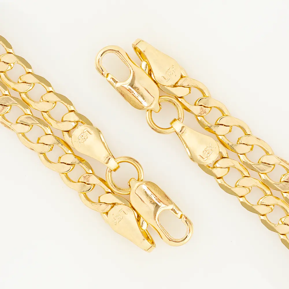 Pulsera Esclava para Hombre en Oro Laminado con Tejido Cubano