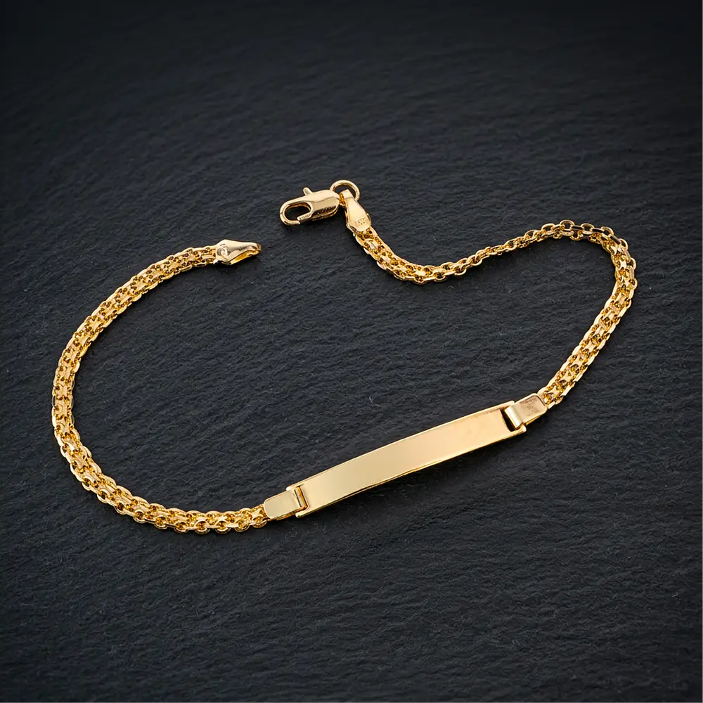 Pulsera Esclava para Hombre en Oro Laminado con Tejido Chinesco