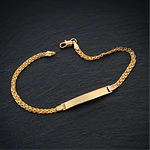 Pulsera Esclava para Hombre en Oro Laminado con Tejido Chinesco