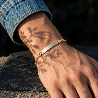 Pulsera Esclava para Hombre en Oro Laminado con Tejido Chinesco