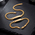 Kit de Pulseras para Papá e Hijo en Oro Laminado con Tejido Cubano
