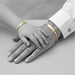 Kit de Pulseras para Papá e Hijo en Oro Laminado con Tejido Cubano