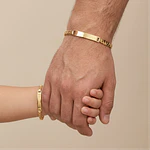 Kit de Pulseras para Papá e Hijo en Oro Laminado con Tejido Cubano