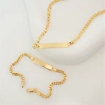 Kit de Pulseras para Papá e Hijo en Oro Laminado con Tejido Cubano