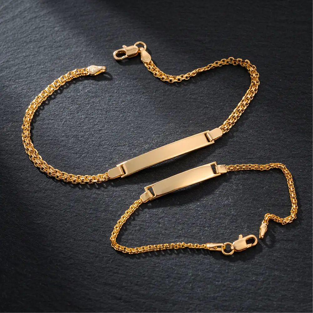 Kit de Pulseras para Papá e Hijo en Oro Laminado con Tejido Chinesco