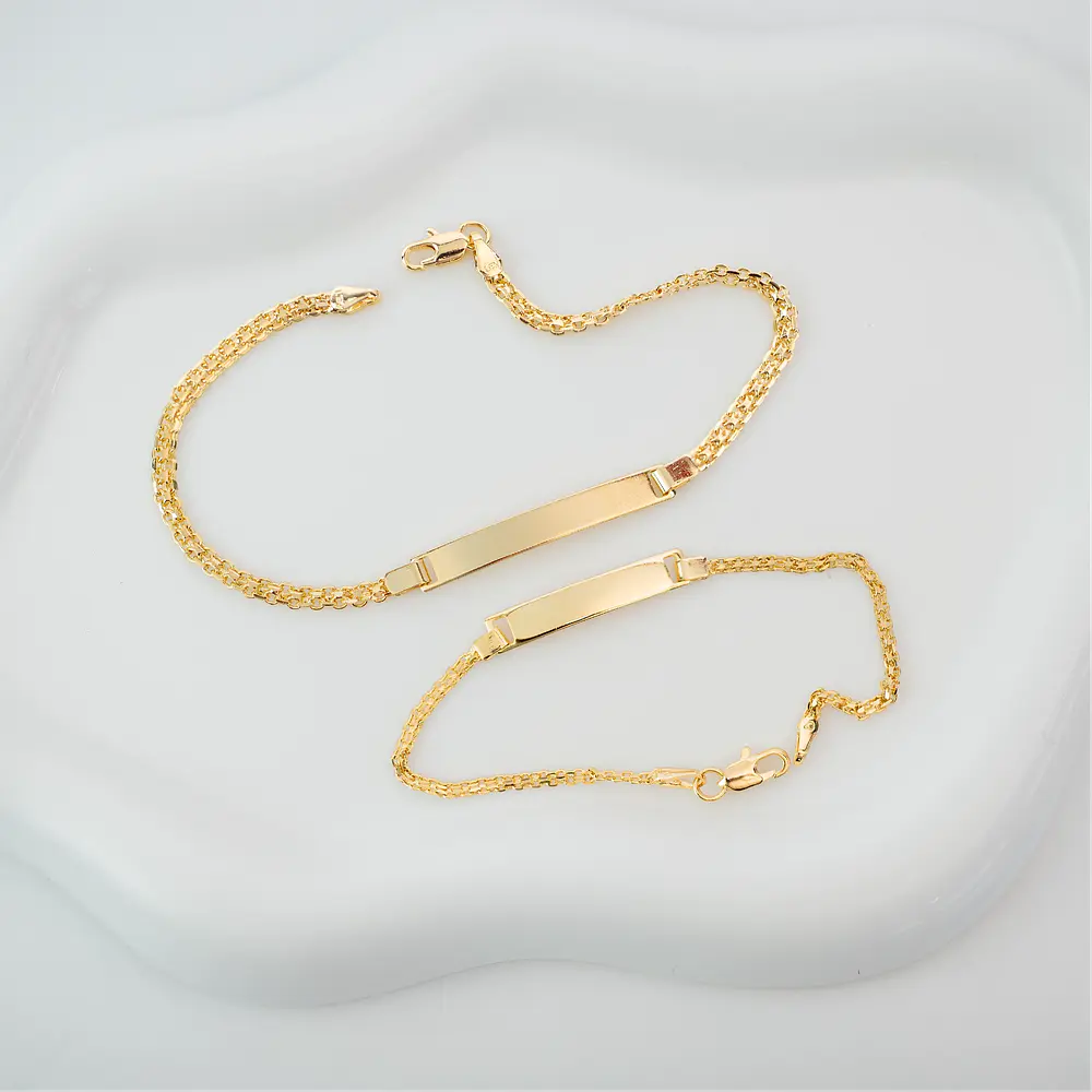 Kit de Pulseras para Papá e Hijo en Oro Laminado con Tejido Chinesco