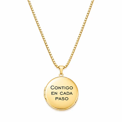 Relicario circular liso dorado para Hombre