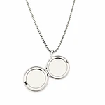 Relicario circular liso plateado para Hombre