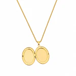 Relicario ovalado liso dorado para Hombre