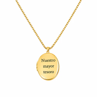 Relicario ovalado liso dorado para Hombre