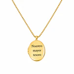 Relicario ovalado liso dorado para Hombre
