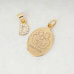 Collar placa ovalada personalizable con dije de letra inicial Oro Laminado 