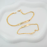 Kit de Pulseras para Papá e Hijo en Oro Laminado con Tejido Chinesco