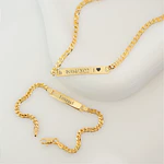 Kit de Pulseras para Papá e Hijo en Oro Laminado con Tejido Cubano