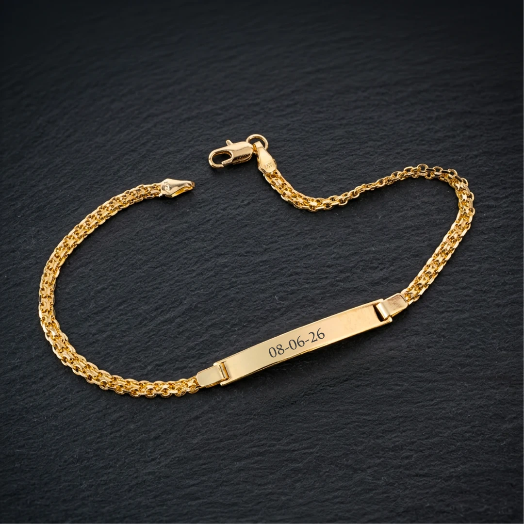Pulsera Esclava para Hombre en Oro Laminado con Tejido Chinesco