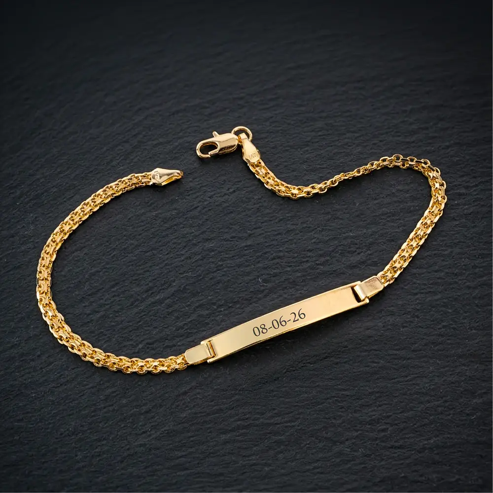 Pulsera Esclava para Hombre en Oro Laminado con Tejido Chinesco