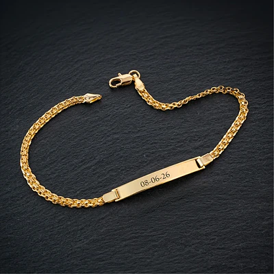 Pulsera Esclava para Hombre en Oro Laminado con Tejido Chinesco