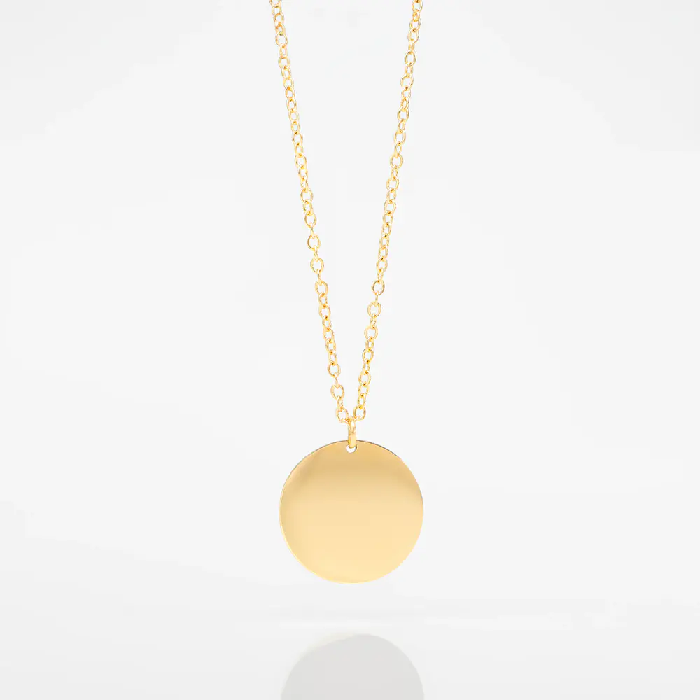 Collar medalla circular dorada 18mm personalizable 